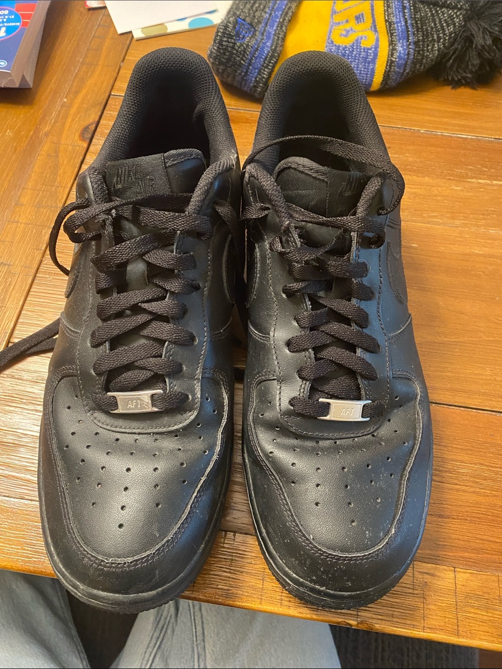 Nike Black Leather Low-Top Sneakers